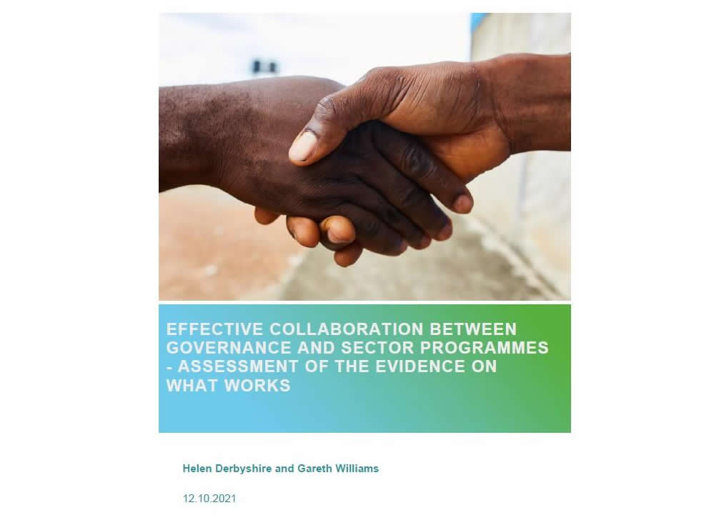 Effective collaboration between governance and sector programmes: Assessment of the evidence on what works