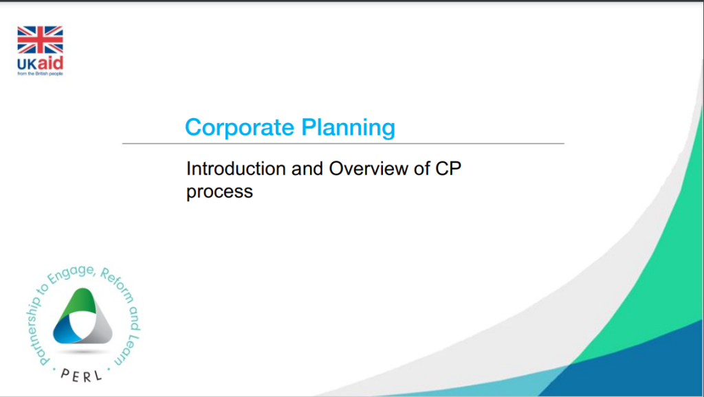 Introduction to Corporate Planning & Process Overview