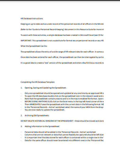 HR Database Template