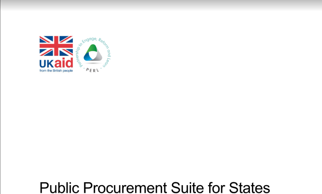 Public Procurement Suite for States of Nigeria: covering report final