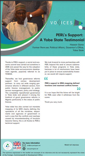 Hassan Gana-PERL's Support A Yobe State Testimonial-NE