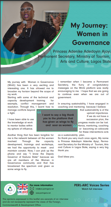 Princess Ajayi-My Journey; Women in Governance-SW