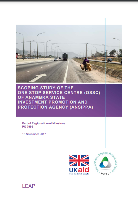 Scoping Study of the One Stop Service Centre (OSSC) of Anambra State Investment Promotion and Protection Agency (ANSIPPA)